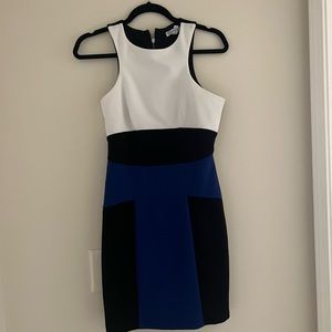 Classy black white and blue dress